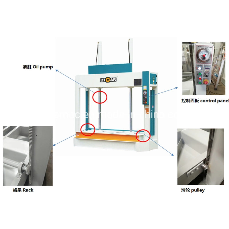 ZICAR JY3248 * 50 chapa de acabamento laminada para porta de madeira compensada hidráulica fria pressiona a máquina para trabalhar madeira