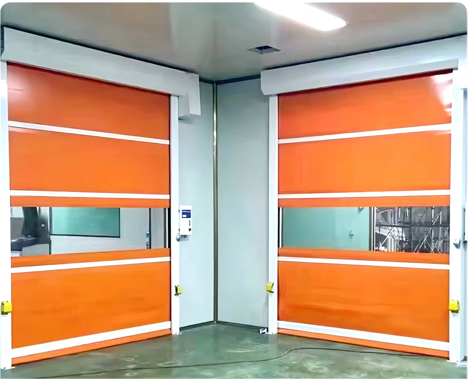 Industrial Roll up Auto Repair PVC High Speed Clean Room Fast Warehouse Roller up Zipper Rapid Door Systems