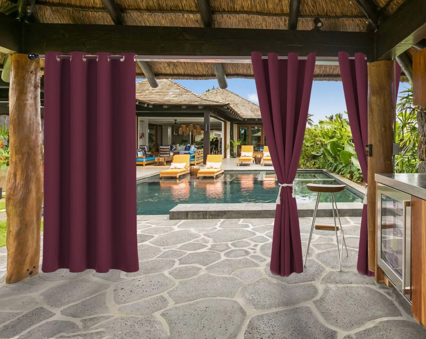 Wholesale/Supplier Waterproof High Blackout Outdoor Curtain Fabric for Party Wedding Travel