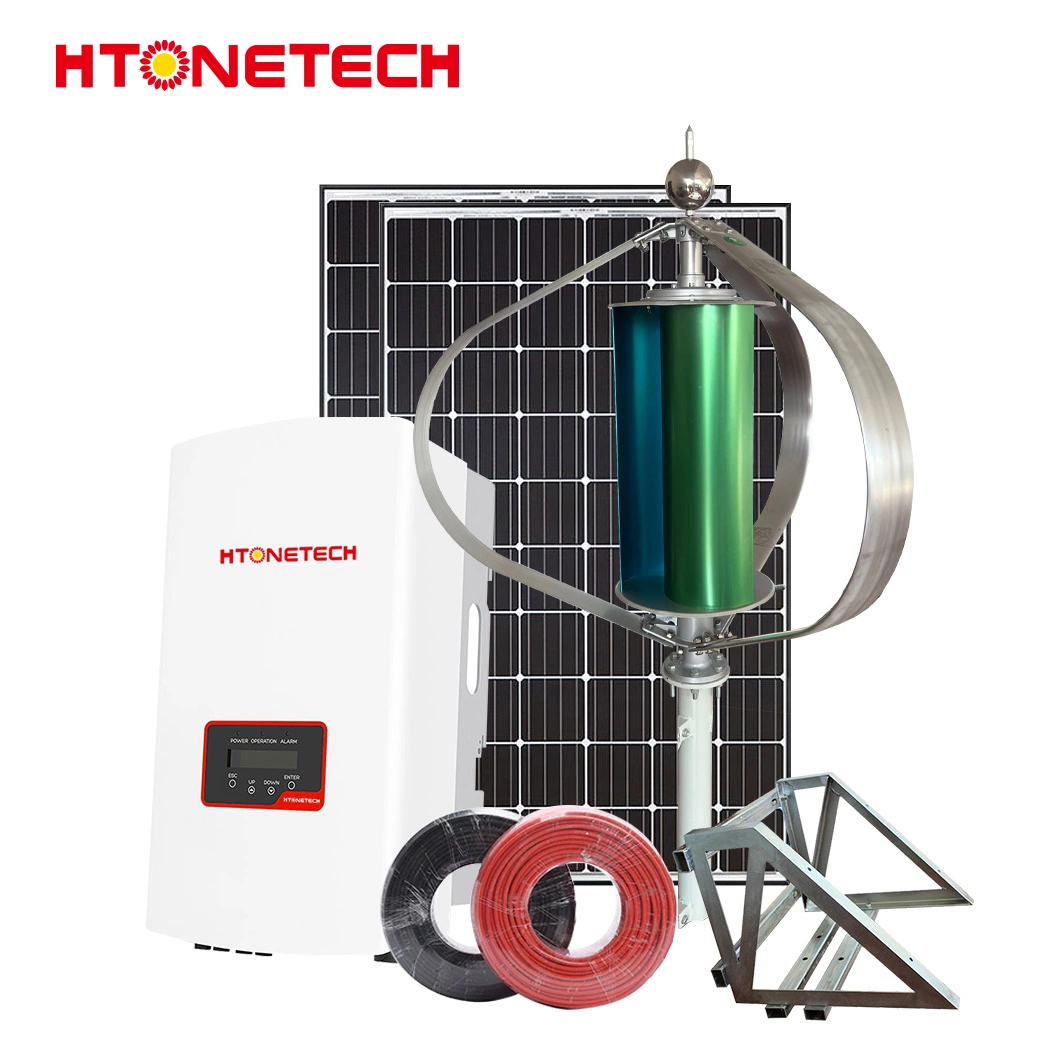 Htonetech China Greenhouse Solar Panel Manufacturing 5000W 45000W DC Solar Stromversorgung mit kleinen Windenergieanlagen