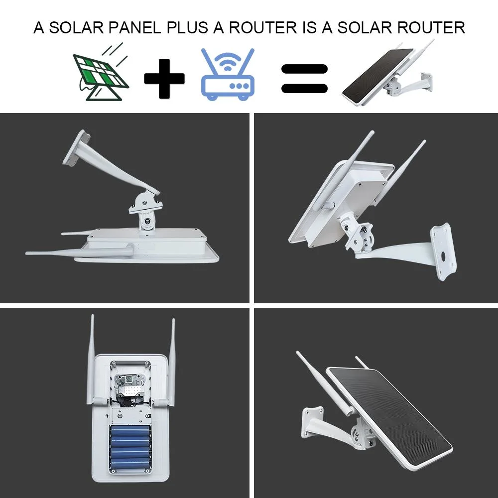 Enrutador de tarjeta SIM 4G resistente al agua para exteriores con cámara solar WiFi alimentada por batería 4*18650 de larga duración en espera