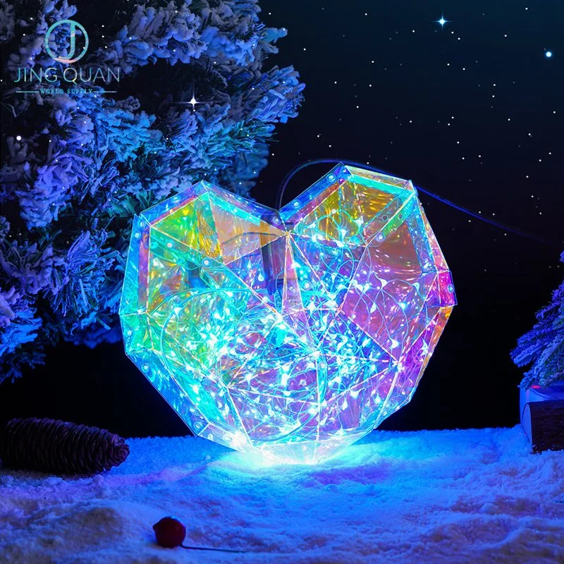 Diamond Heart Art Motif Lights LED Festive Decoration Indoor Valentine's Day 2023 Gifts Ideas Trending Product 3D Color Lamp