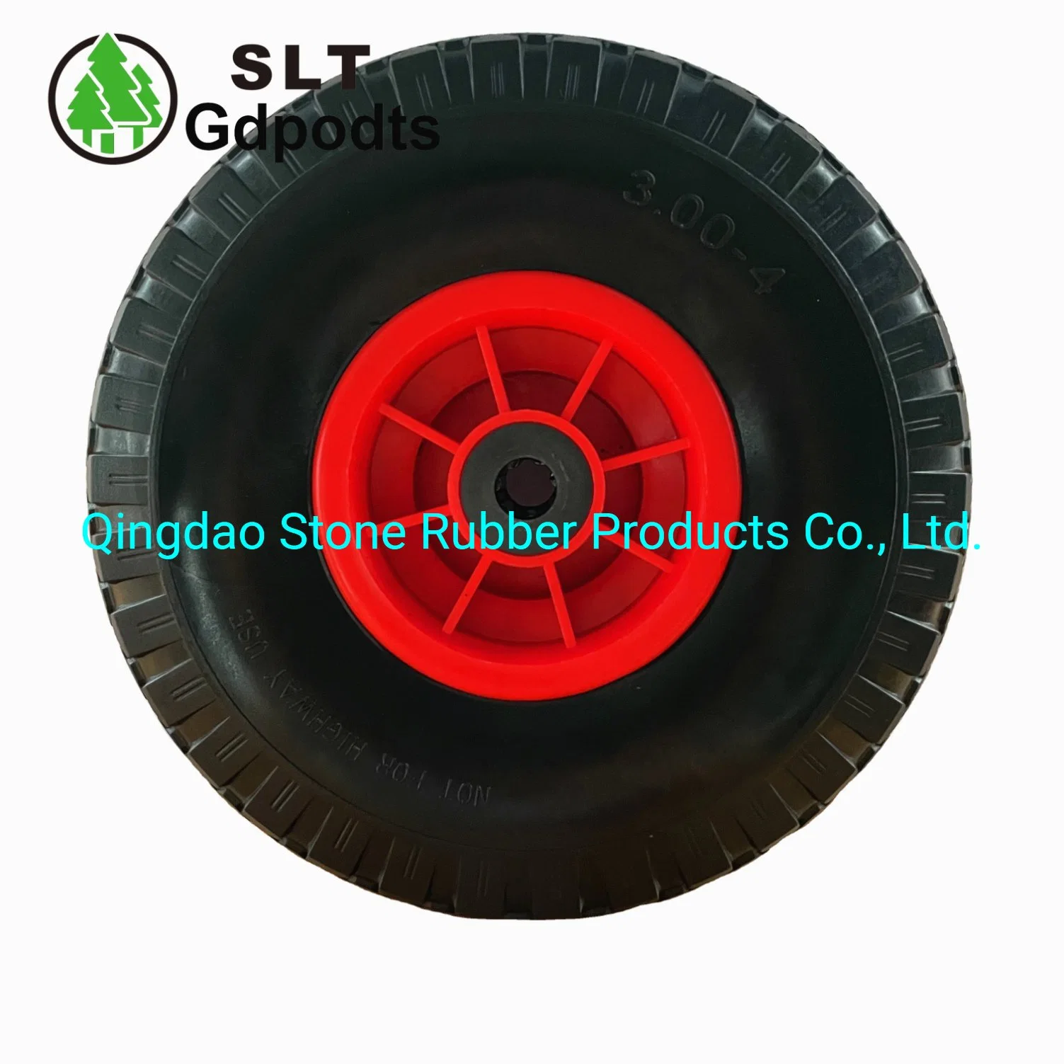 10X3.00-4 Flat Free Polyurethane Foam Wheel with Roller Bearing for Hand Trolley