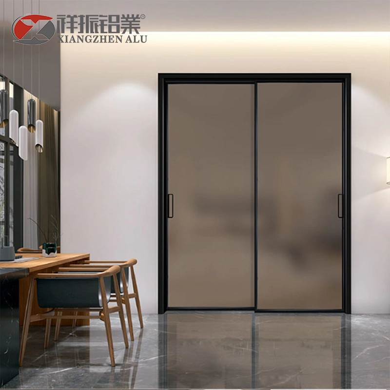 Factory Wholesale/Supplier Price Exterior Slim Frame Door Aluminum Frosted Glass Film Glass Good Design Bathroom Slide Doors