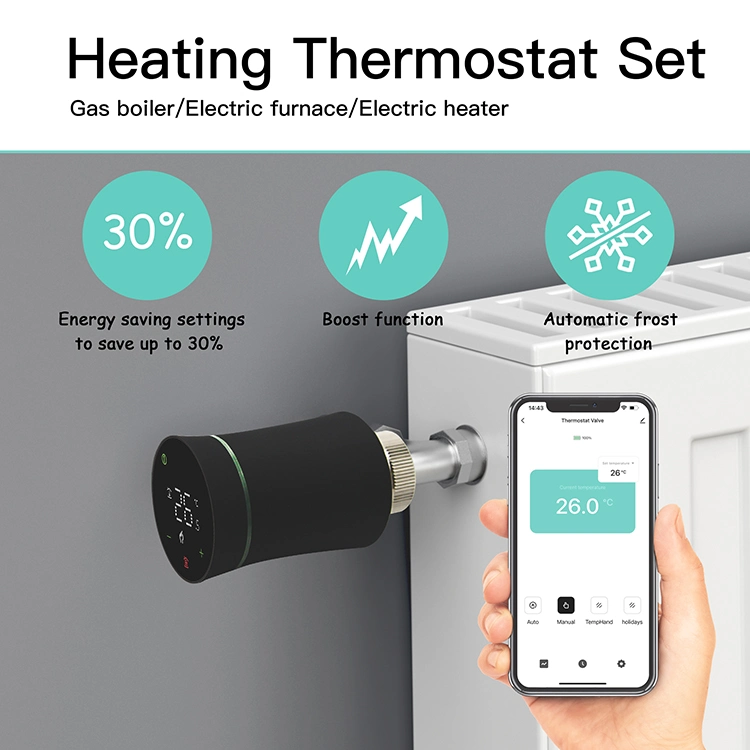 Adjustable Google Programmable Tuya WiFi Zigbee Trv Smart Thermostatic Radiator Valve Thermostat