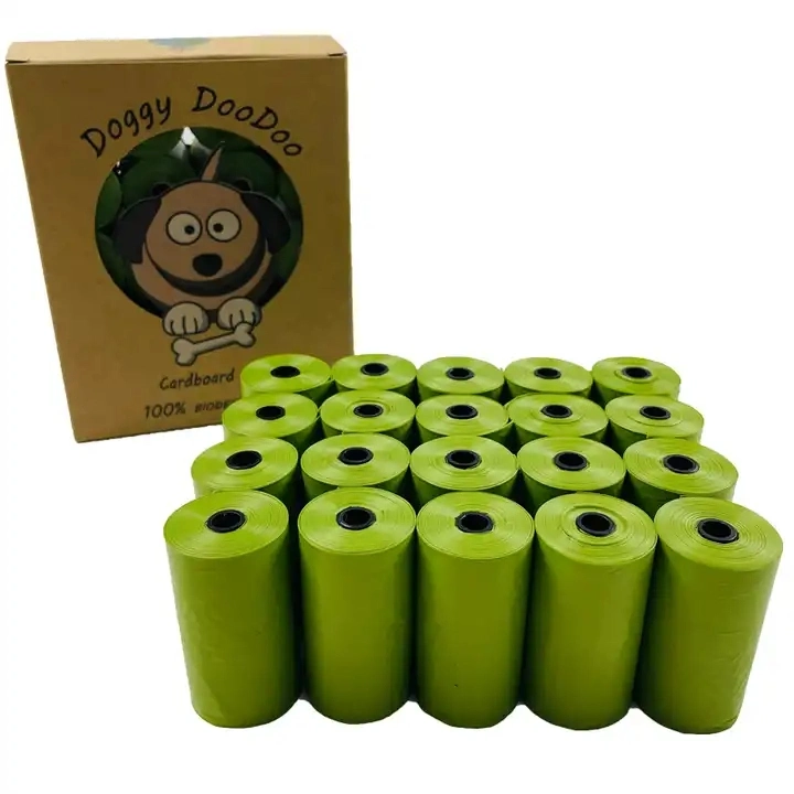 Popular Colorful Custom Logo Brand Functional Pet Garbage Trash Bag Fully Biodegradable Dog Waste Poop Bag Roll Wholesale