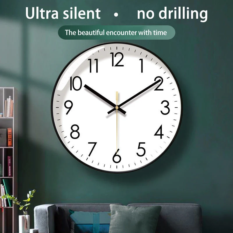 Relógio de parede moderno personalizado OEM/ODM de 12 polegadas com Print Clock Dial (Imprimir relógio) Quarto simples com sala de estar, parede, relógio