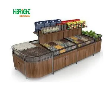 Pine Wood Spray Paint Grocery Store Vegetable Fruit Display Rack with Billboard