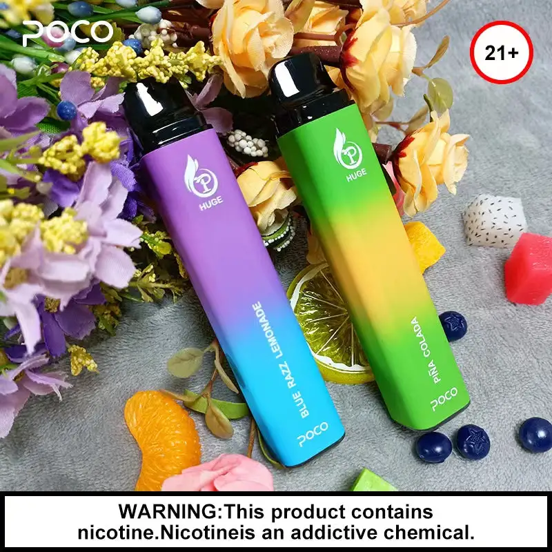 Poco Huge Vape Pen 5%Nic 8flavors 850mAh Battery 5000puff 15ml Rechargeable Vape