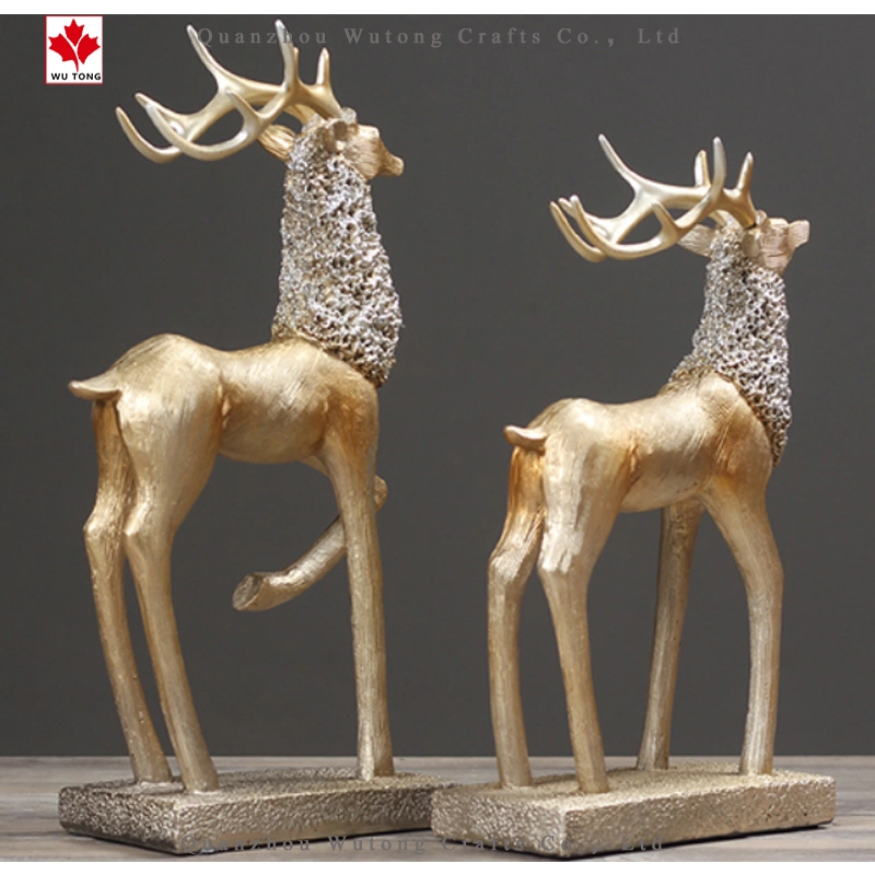 OEM Factory Resin Deer Statues Christmas Home Decoration