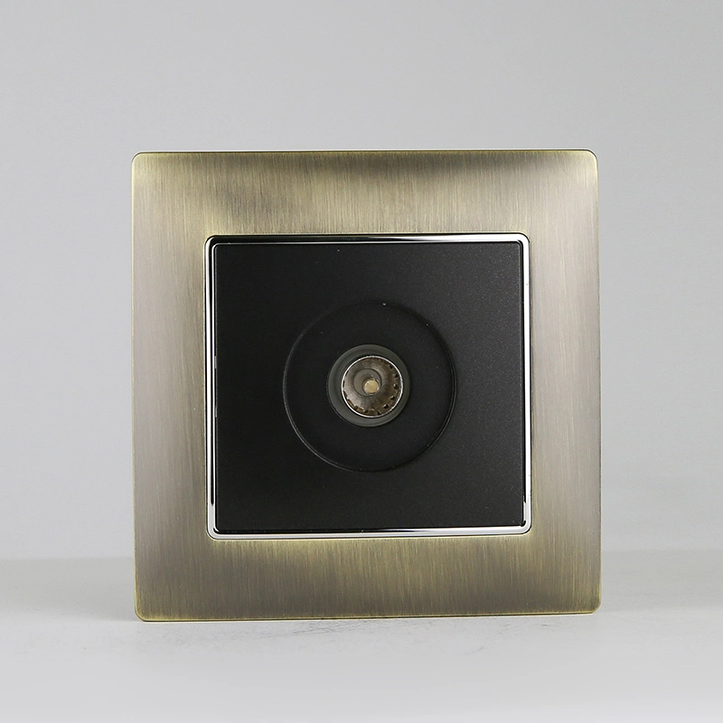 Flush Mounted Home Use TUV Certified EU European Metal Zinc Alloy TV Socket Male Outlet Socket