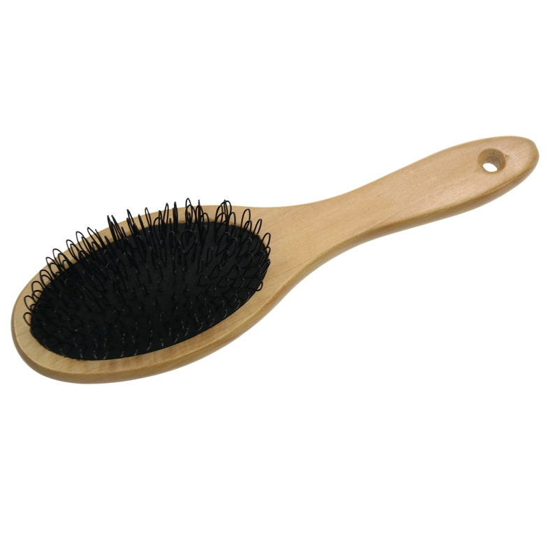 Top qualité boucle brille logo personnalisé professionnel en bois détacher les cheveux Brosse