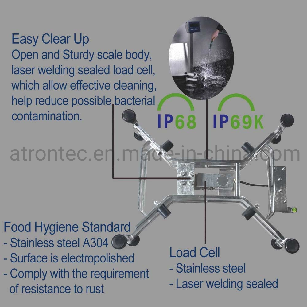 IP68/69K Load Cell Full Stainless Steel 304 Washable Weighing Scale