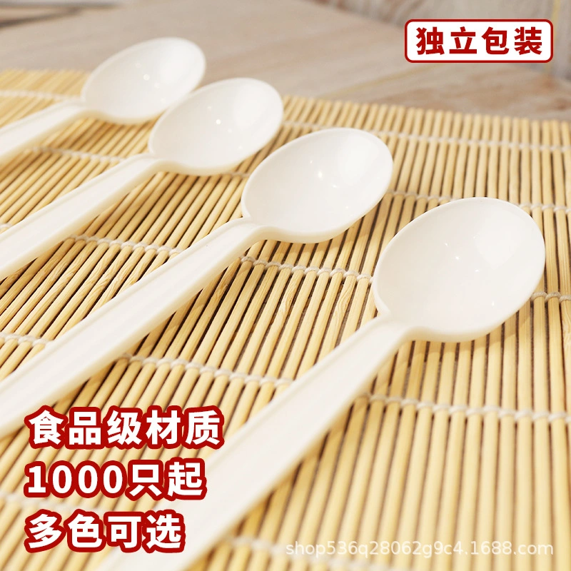 Custom Simple Disposable Cutlery Plastic 502 Spoons Independently Packaged Takeaway Meal Plastic Spoon Tableware Wholesale/Supplier (RE-03)