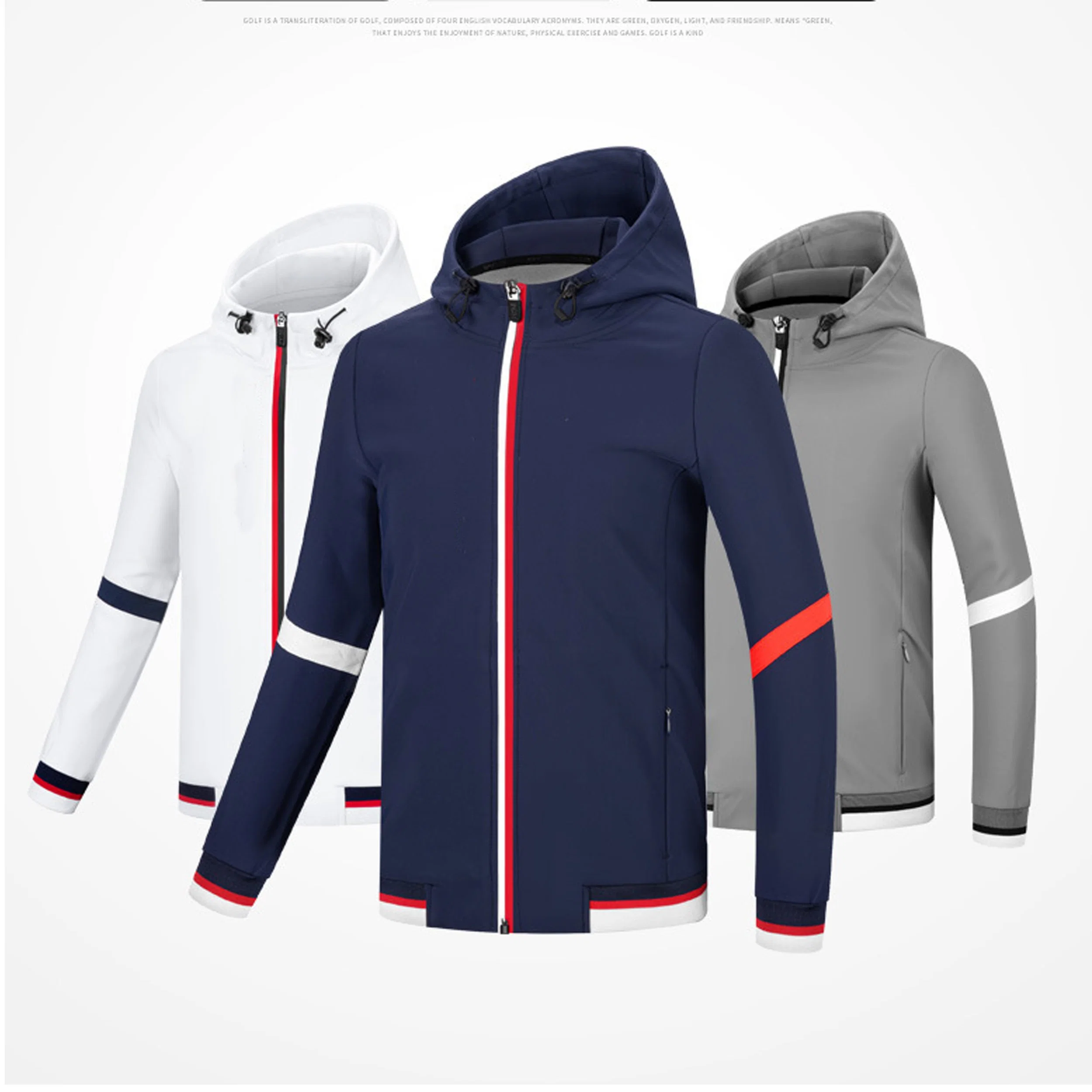 Children&prime; S Golf Clothing Autumn/Winter Clothing Boys Warm and Cold Resistant Zip-up Hooded Teenager Coat