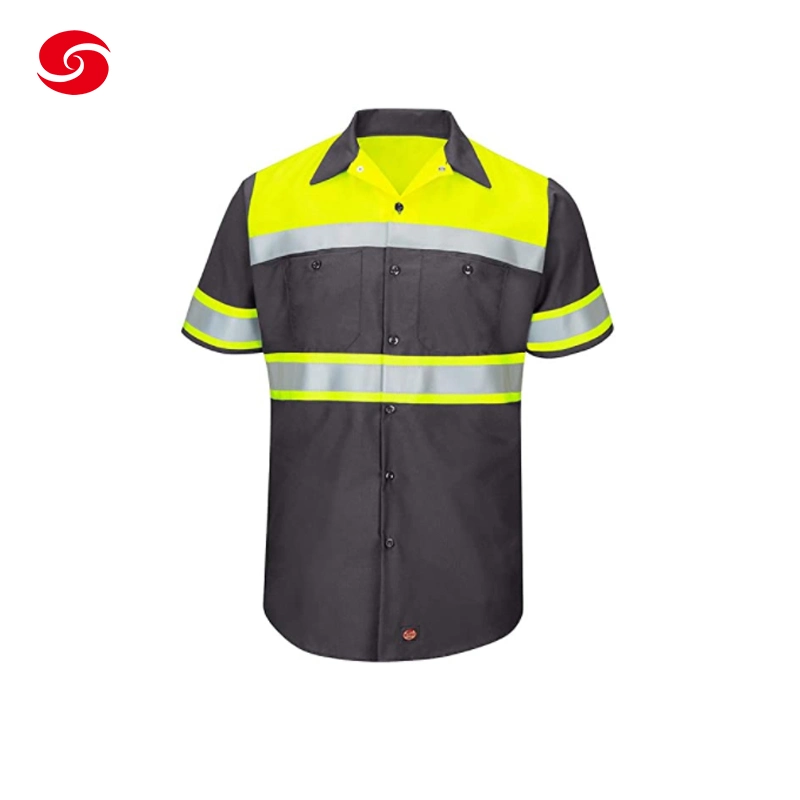 Custom Safety Work-Wear Short Sleeve Work Suit with Visibility Reflective Tape