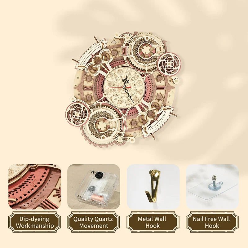 Clock 3D Wooden Puzzle Model Toys for Children Kids