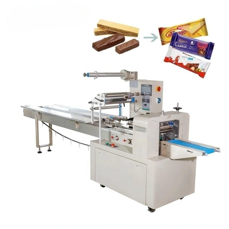 Custom Biscuit Chocolate Cake Products Pillow Bag Automatic Flow Packing Wrapping Machine