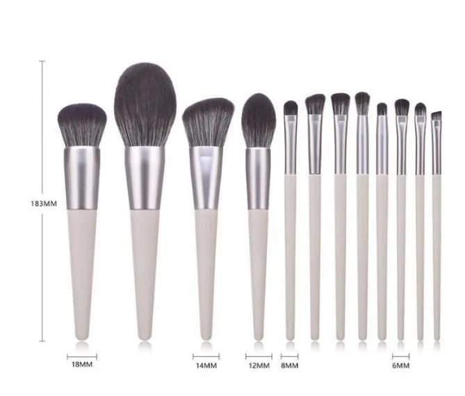 Wholesale/Supplier Price Customized OEM with Logo High quality/High cost performance  Synthetic Hair Cosmetics Brush Makeup Tool Kit with Colorful Wood Handle