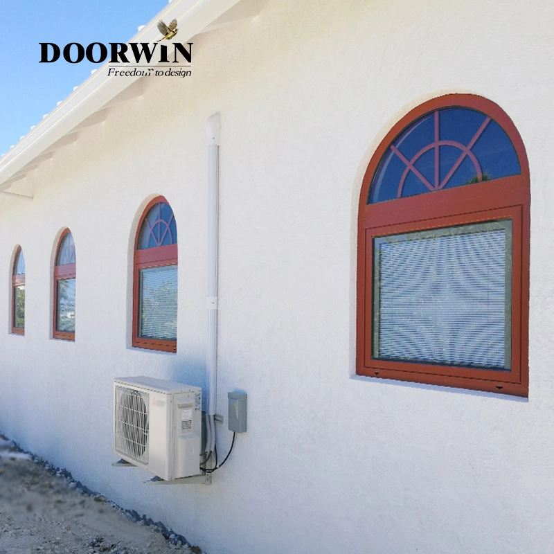 Casa residencial Doble bajo-E de vidrio resistente al polvo Doorwin NFRC certificado CE Ventanas Seguridad aluminio aluminio Metal carcasa de forma especial ventana personalizada