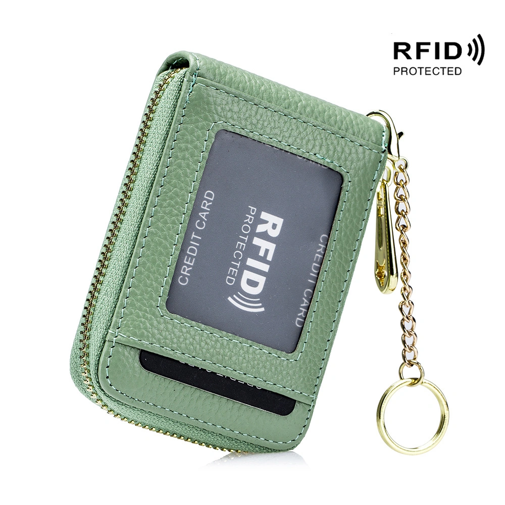 Credit Card Wallet, Zipper Card Cases Holder for Men Women, RFID Blocking, Keychain Wallet