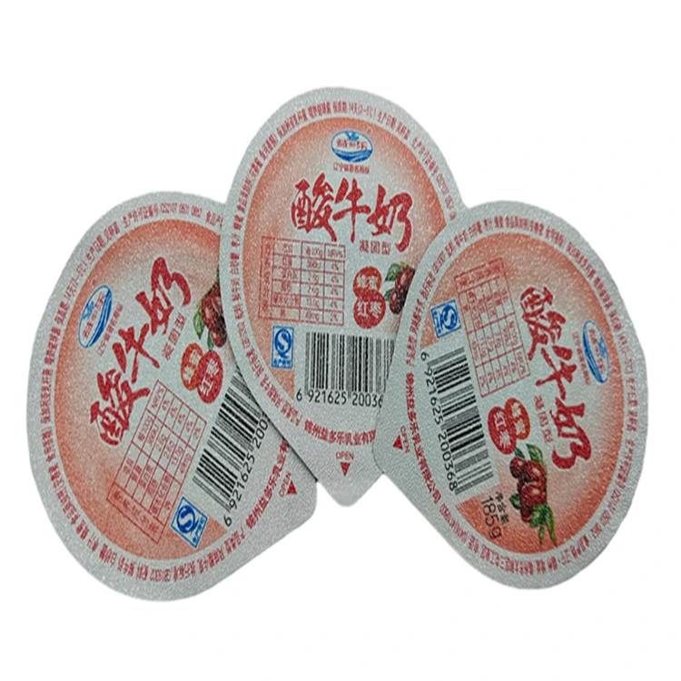 Custom Lid Packaging Yogurt Cup Alu Foil Seal Dairy Products Aluminum Foil Lids