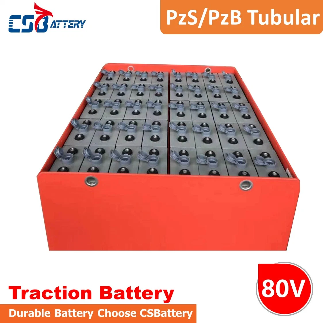 Csbattery 80ah/Plate Bateria Forklift-Deep-Cycle Pzs/Pzb-Tubular-Flooded Battery for Transportation/National-Defense/Underground-Mine/2pzs160/3pzs240/4pzs320/Ad