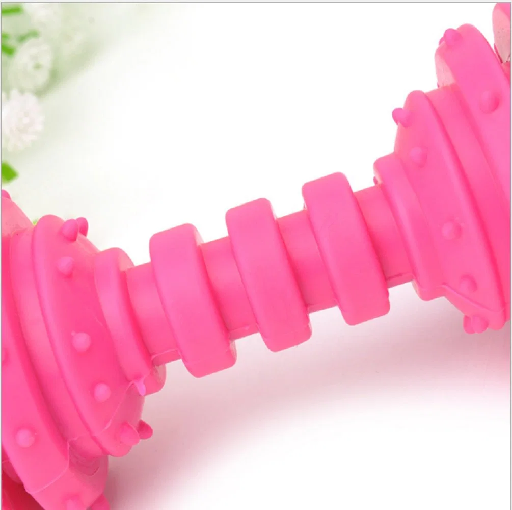 Puppy Chew Toy Rubber Rings Barbell Interactive Dog Toys Play Fetch Wbb17688