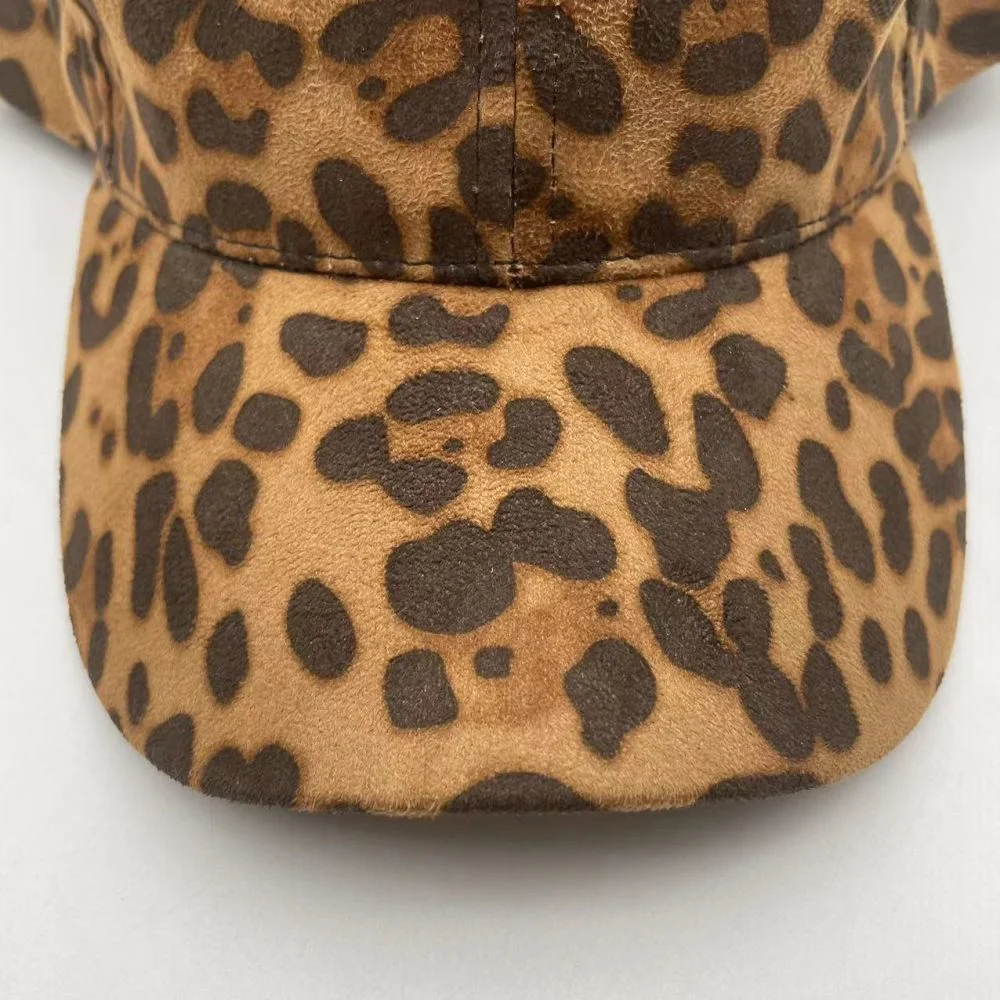 Leopard Boys&prime; Multicolor Full Printed Five Piece Flat Browed Polyester Baseball Cap with Plastic Button