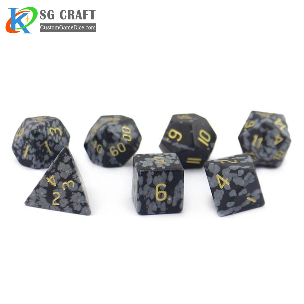 Figured Custom Casino Stone Dice Dnd Edge Dice Set of 7PCS