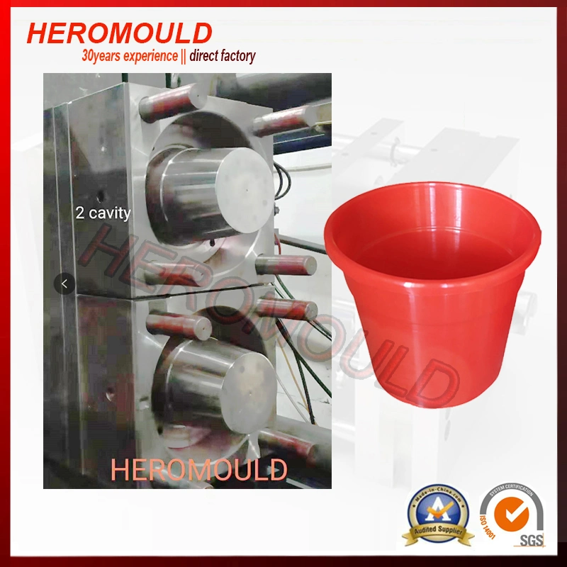 2 Cavity Plastic Injection Mould Flower Pot Injection Mould Heromould