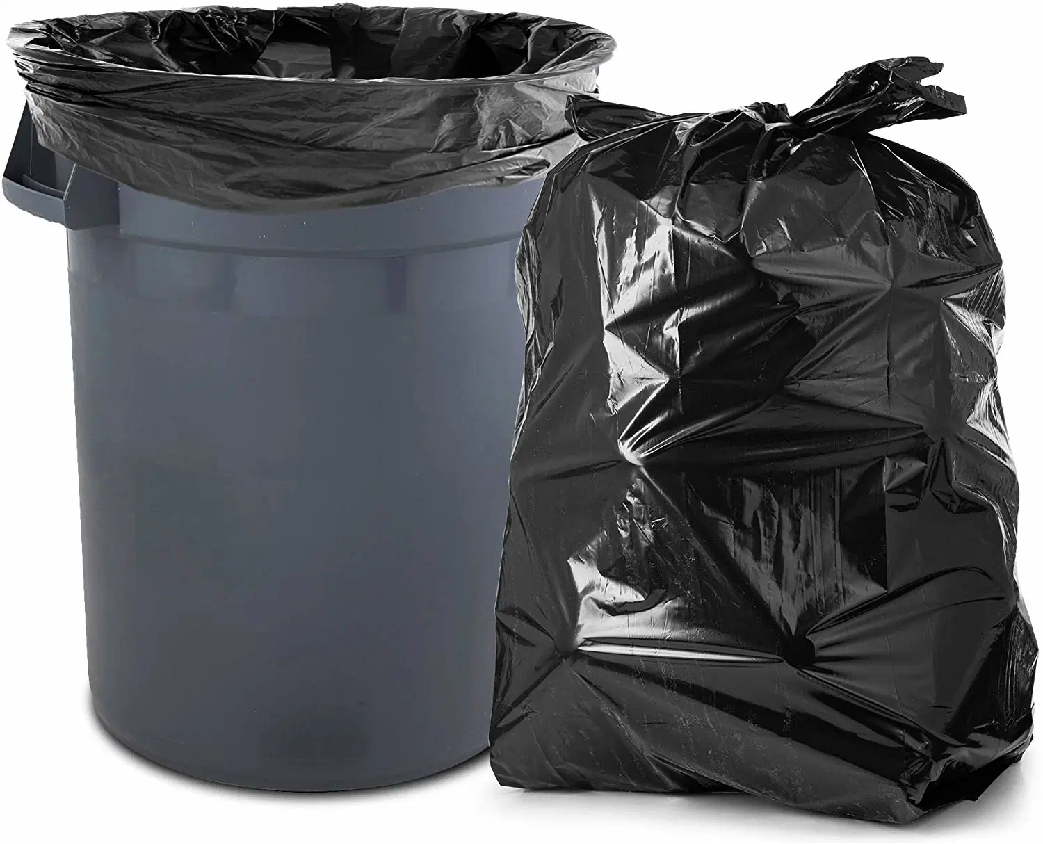 80X100cm 2 Mil Black Heavy Duty Plastic Garbage Trash Bag