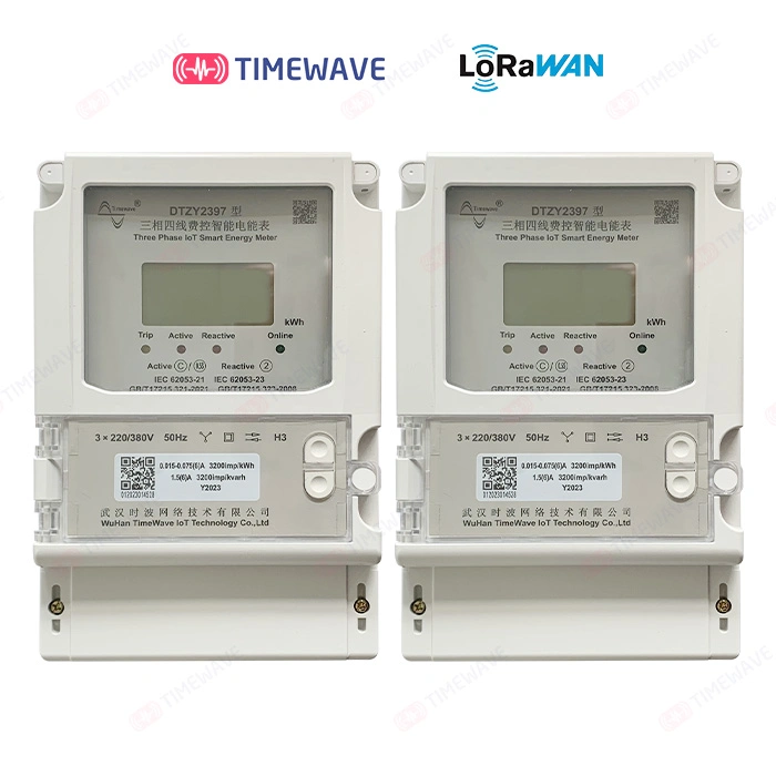 Compteur d'énergie électrique intelligent triphasé Lorawan avec télécommande prépayée et contrôle marche-arrêt de l'électricité, facturation basée sur le temps