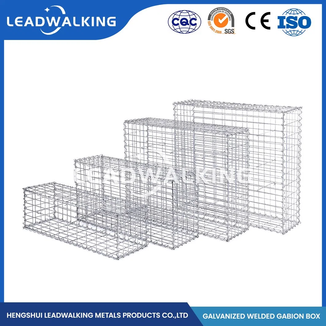 Leadwalking 100x120mm galvanizado de malla hexagonal malla soldada de fábrica de malla de alambre galvanizado Gabion Anti-Rust Cestas China cuadros Gabion soldada de acero galvanizado