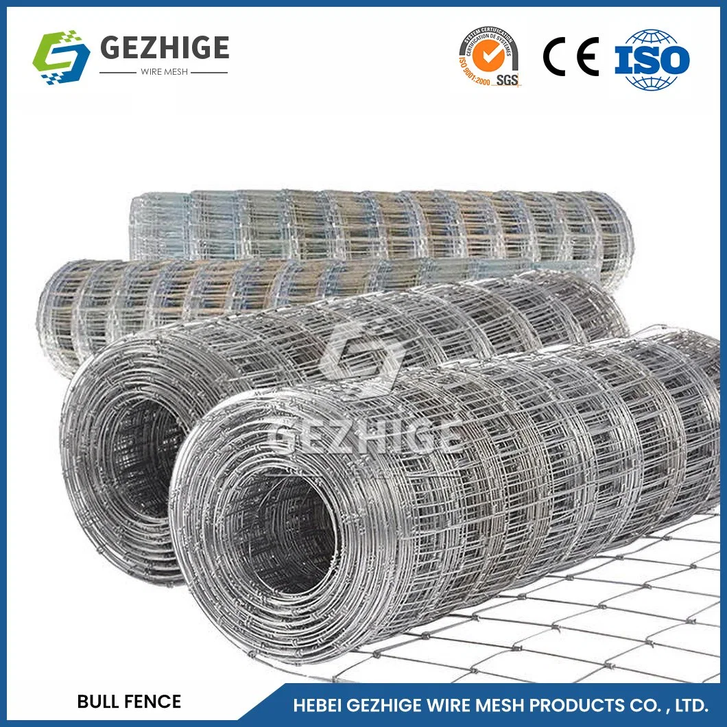 Gezhige Uniform Mesh Rinder Grassland Zaun Großhändler Custom Verzinkte Vieh Viehzaun China 55 * 100mm Maschengröße Graslandzaun Panel