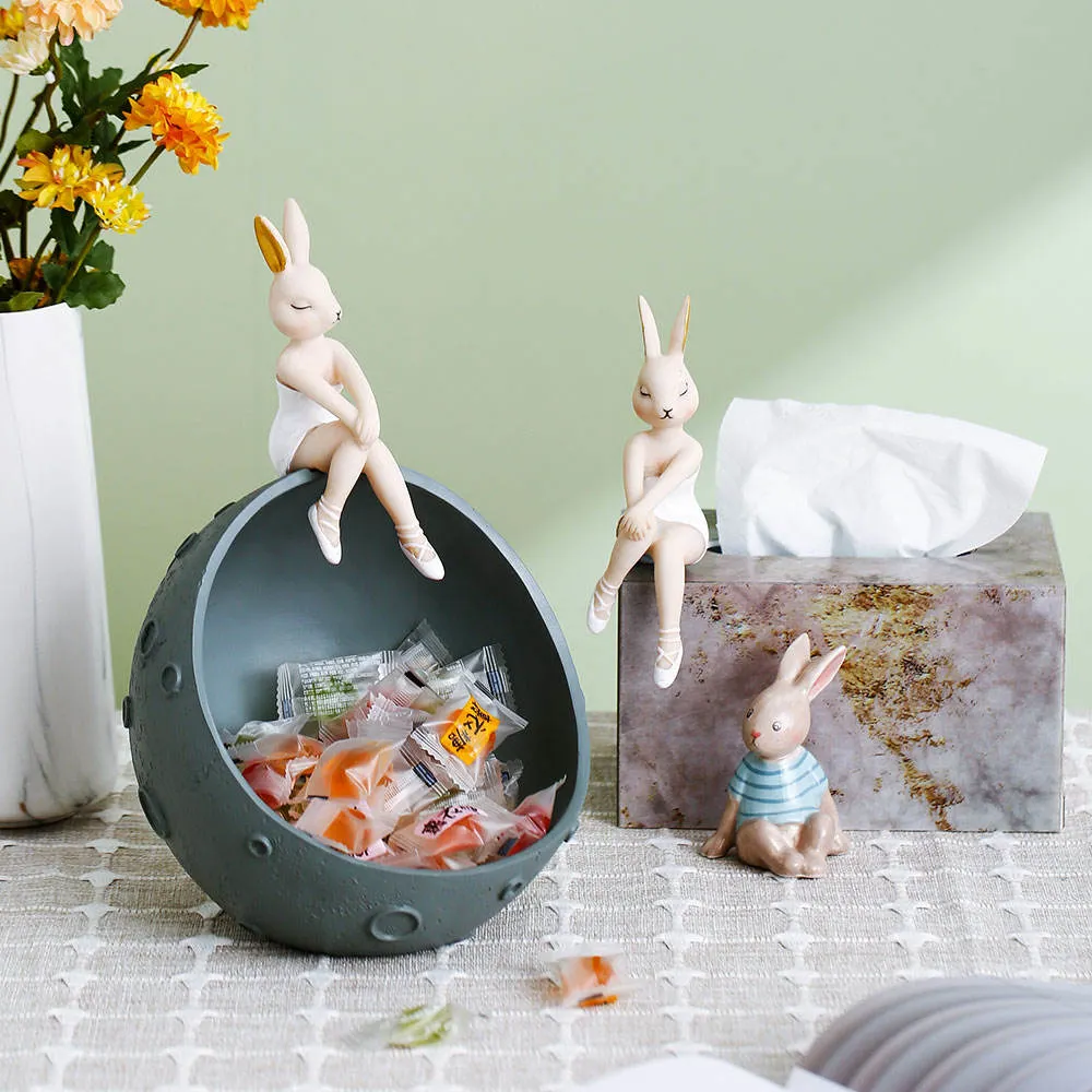 Nordic Bunny Escritorio almacenamiento Caja decoración del hogar niñas Cuarto de Accesorios