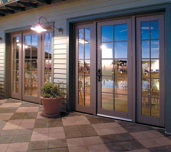 Ullet Proof Security Door with Laminated Glass French Style Aluminum Casement Hinged Door