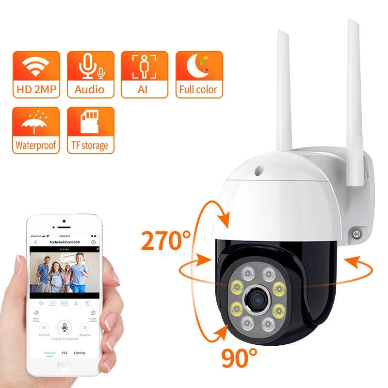 3MP PTZ Cámara CCTV inalámbrica HD de seguridad para exteriores, monitor inteligente para el hogar, visión nocturna en color, videovigilancia P2P, cámara IP