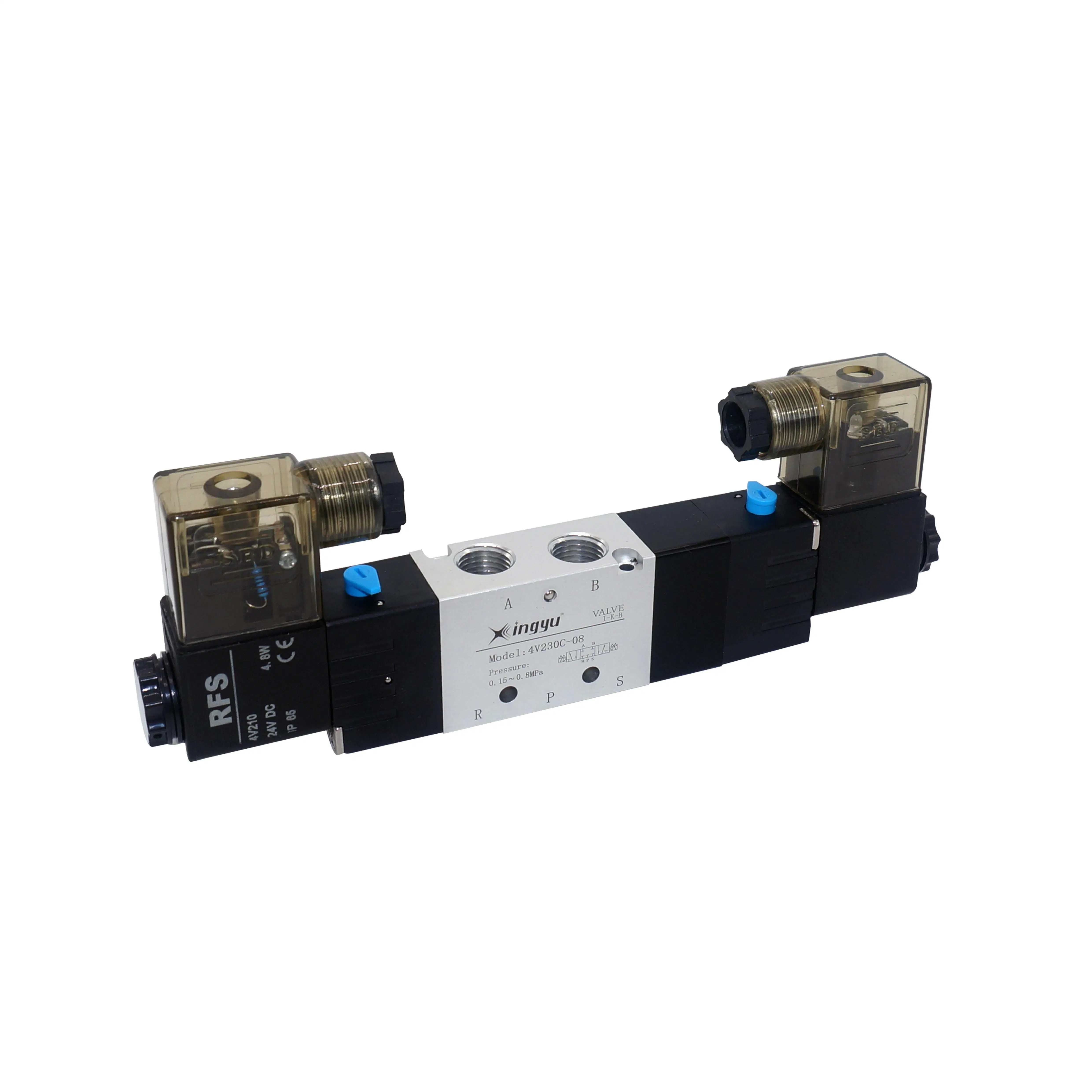 5/2 Way 4V210-06 DC24V/12V Single Type G1/8'' Thread Solenoid Pnematic Valve