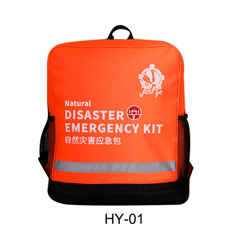 Red Cross 124piece Emergency Multi-function flashlight Car First Aid Kit Tourniquet Bag orange Anti-slip gloves Survial Bags