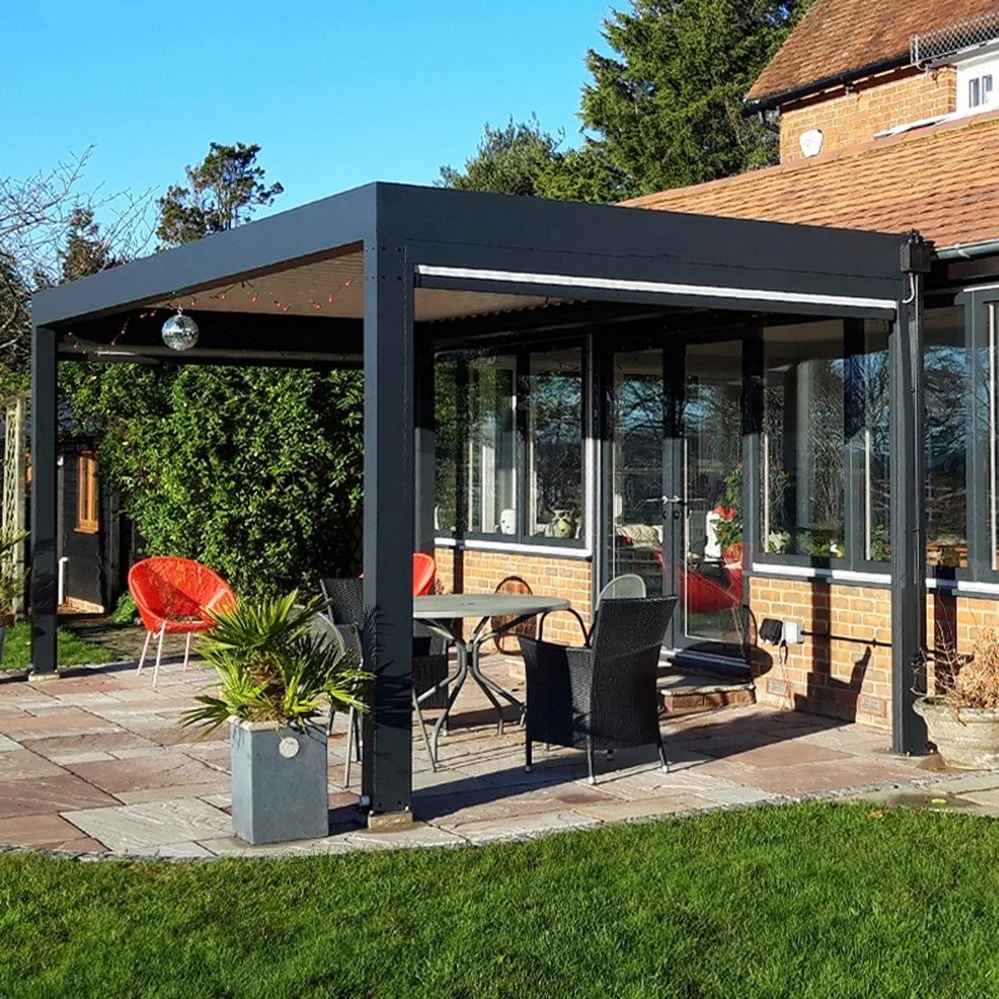 Independiente del jardín moderno en el exterior de aluminio Pérgola Gazebo impermeable Bioclimatica Patio Manual 6X3M precio