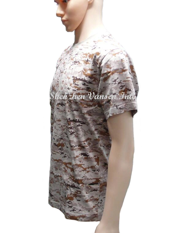 Knitted Desert Digital Camouflage Cotton T-Shirt