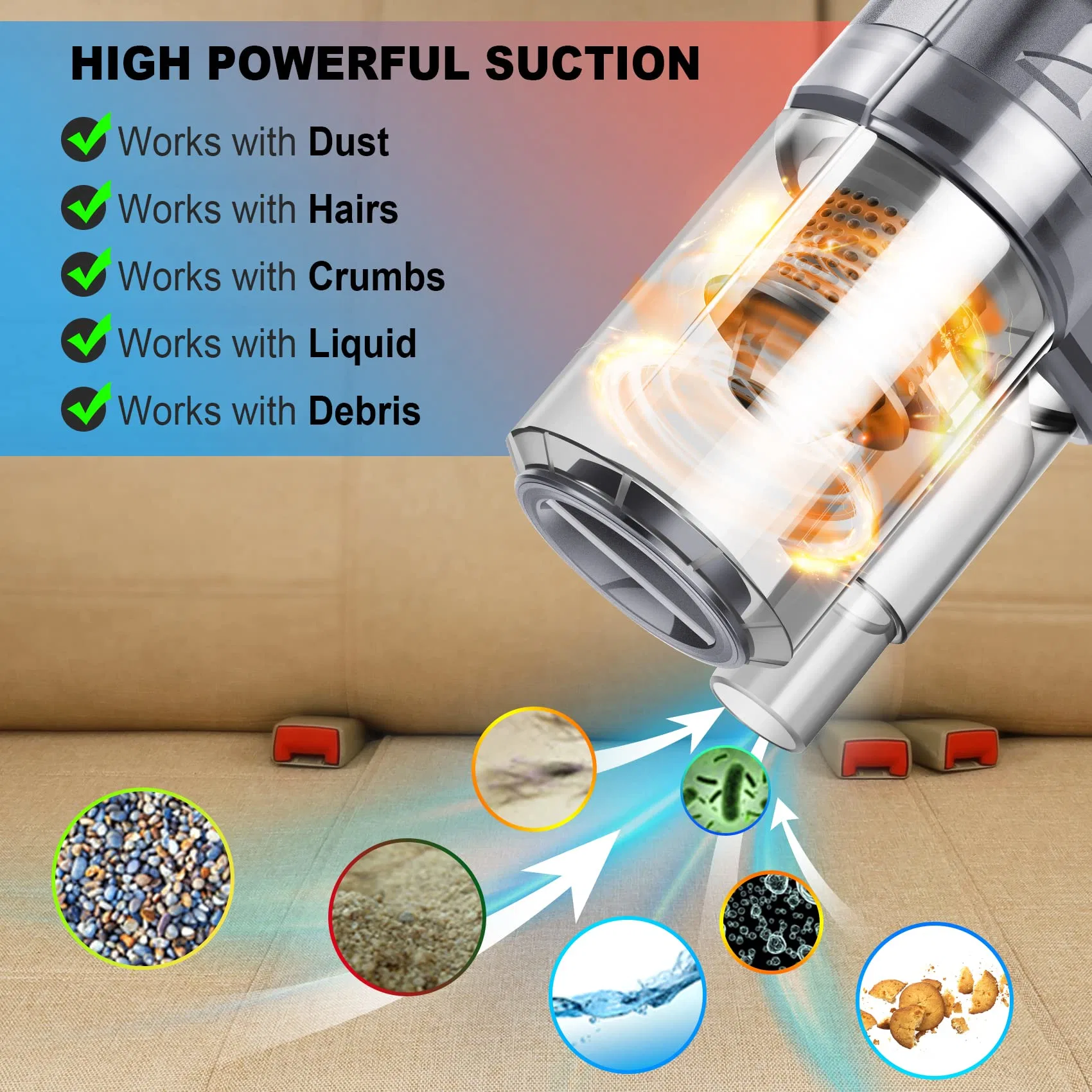 Hot sale High Power Cleaning 16.4 FT voiture portable filaire Aspirateur