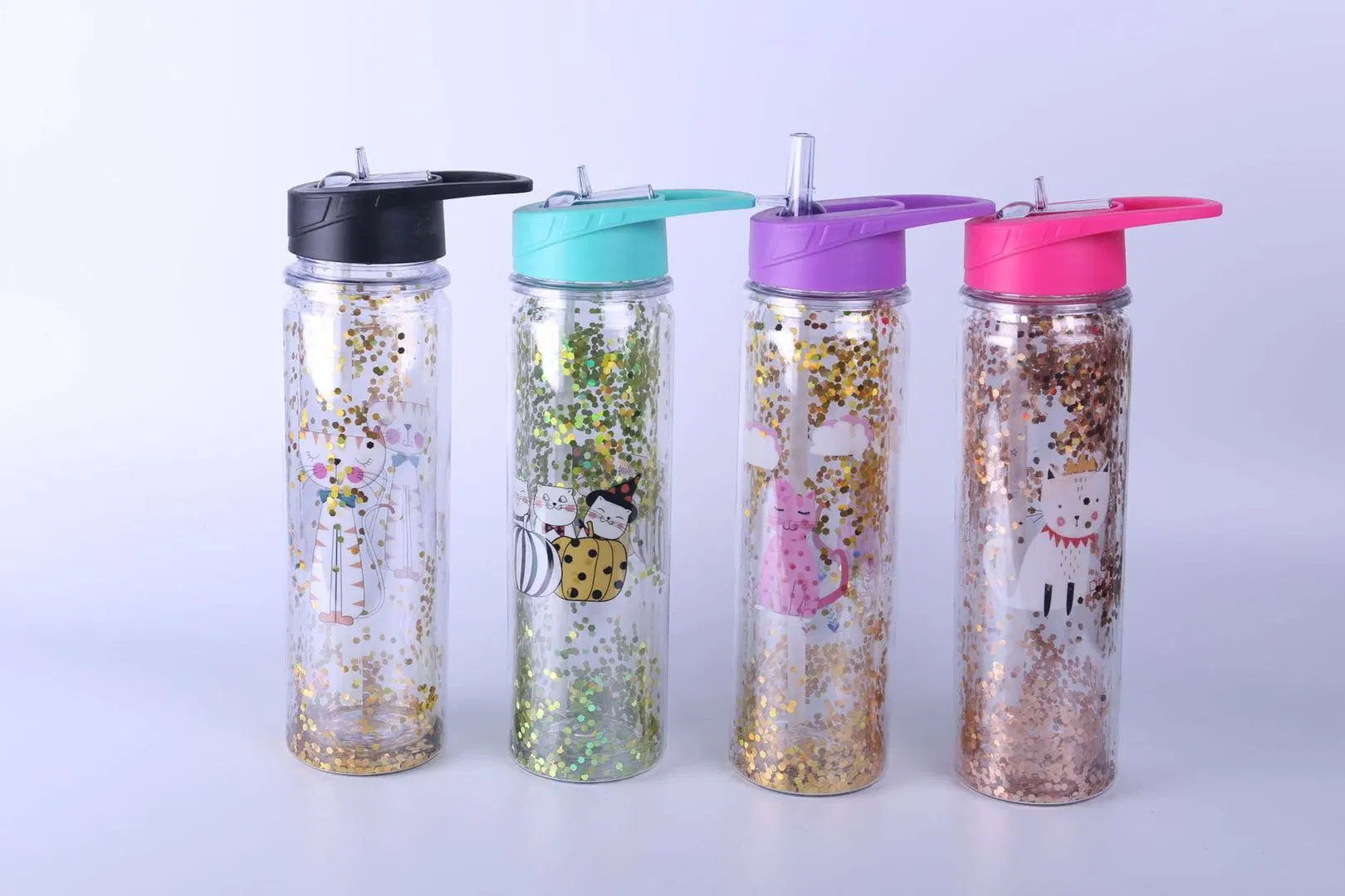 PS Cylindrical Solid Color Straw Cup Environmentally Friendly Double Cup