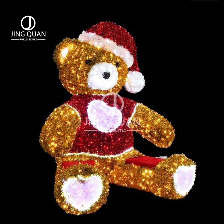 Outdoor Waterproof IP65 Customized Lamps Christmas Bear Decorative Landscaping LED Motif Street Decorations