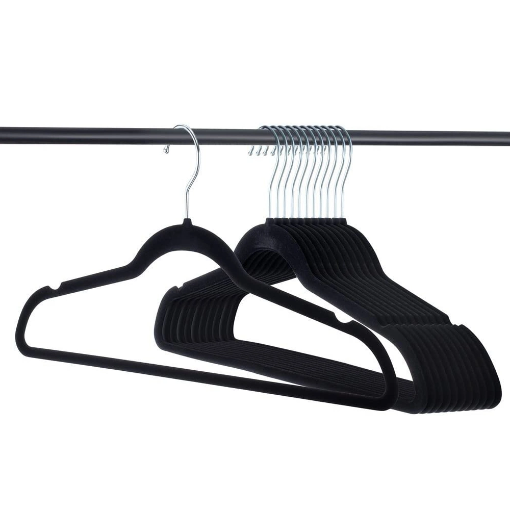 Rotatable Hook Durable Velvet Touch Flocking Clothes Hanger