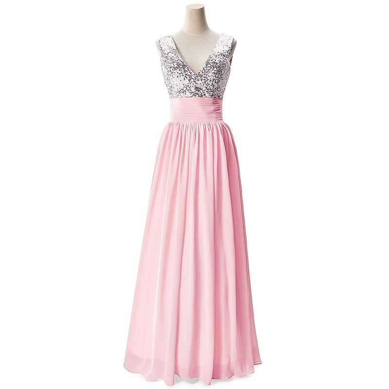 Wholesale/Supplier Hand Beaded Quinceanera Dresses V Neck Chiffon Dress