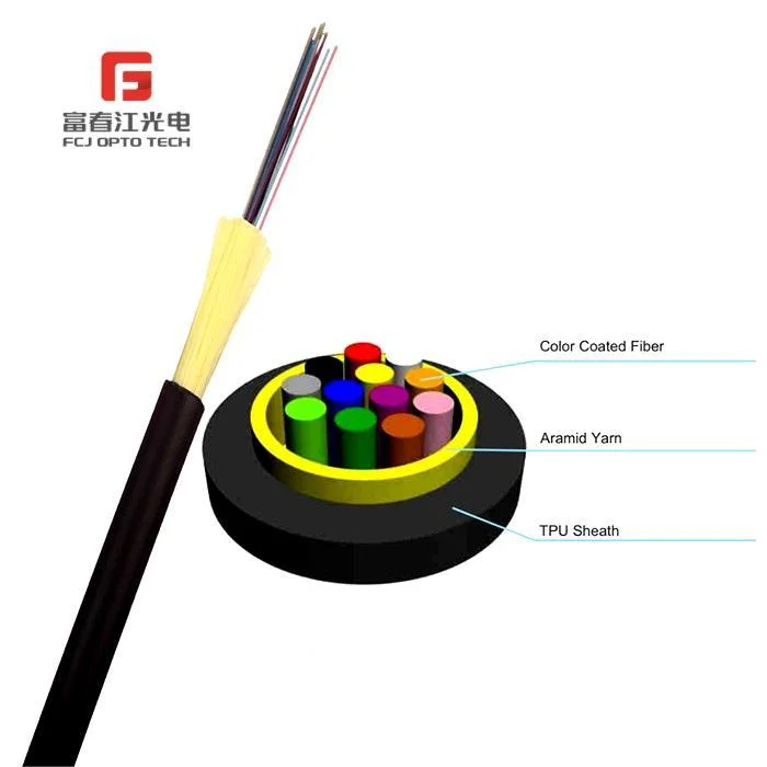 Fcj Tight-Buffered Aerial Fiber Optic Cable Gjfju PVC Jacket