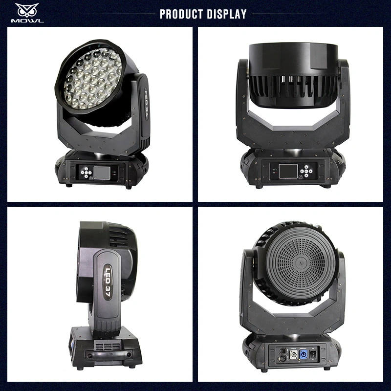 Mowl 37*15 RGBW 4in1 37X15W DMX Zoom Wash LED Moving Head Lighting for Stage