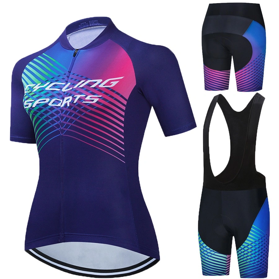 Women Summer Track Suit Stretch Mesh Fast Dry Tight Sweat Absorbing Outdoor Sports Cycling Suit